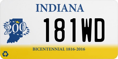 IN license plate 181WD