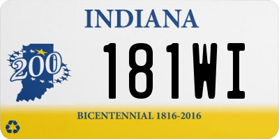 IN license plate 181WI