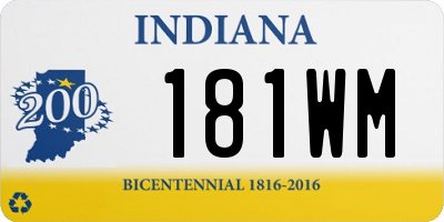 IN license plate 181WM