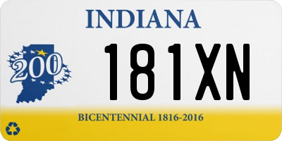 IN license plate 181XN