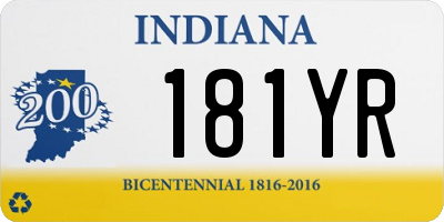 IN license plate 181YR