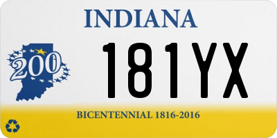 IN license plate 181YX