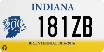 IN license plate 181ZB