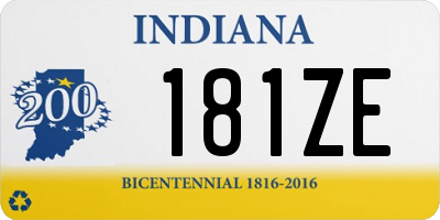 IN license plate 181ZE