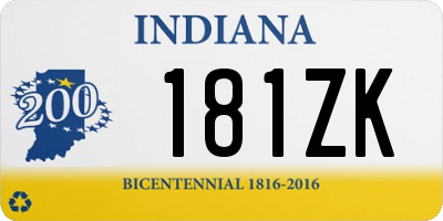 IN license plate 181ZK