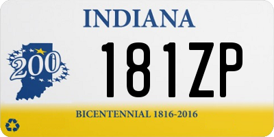 IN license plate 181ZP