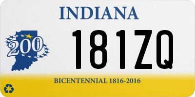 IN license plate 181ZQ