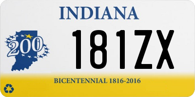 IN license plate 181ZX