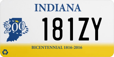 IN license plate 181ZY