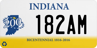 IN license plate 182AM