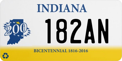 IN license plate 182AN