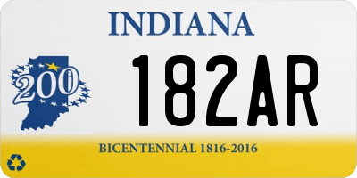 IN license plate 182AR