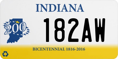 IN license plate 182AW