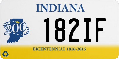 IN license plate 182IF