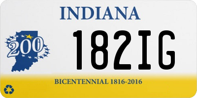 IN license plate 182IG