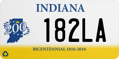 IN license plate 182LA