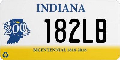 IN license plate 182LB