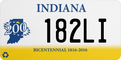 IN license plate 182LI