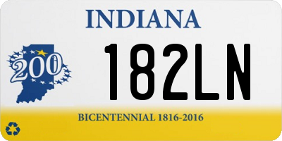 IN license plate 182LN