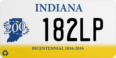 IN license plate 182LP