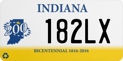 IN license plate 182LX