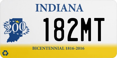 IN license plate 182MT