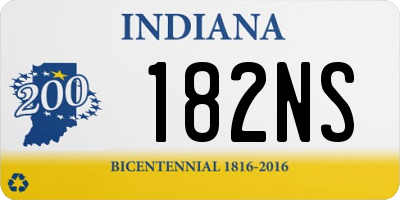 IN license plate 182NS