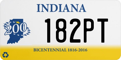 IN license plate 182PT