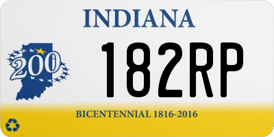 IN license plate 182RP