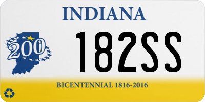 IN license plate 182SS