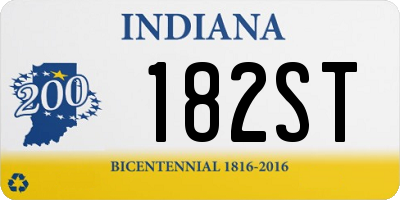 IN license plate 182ST