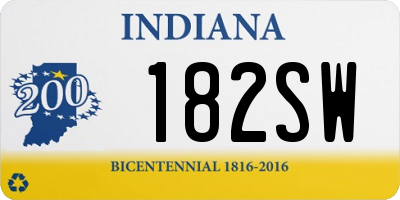 IN license plate 182SW