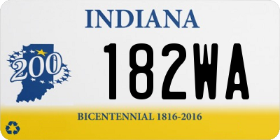 IN license plate 182WA