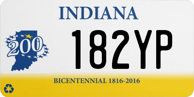 IN license plate 182YP