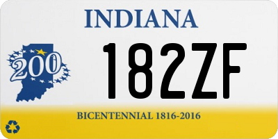 IN license plate 182ZF