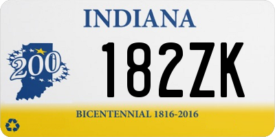 IN license plate 182ZK