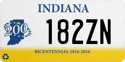 IN license plate 182ZN