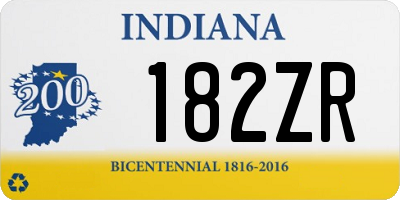 IN license plate 182ZR