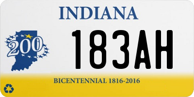 IN license plate 183AH