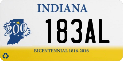 IN license plate 183AL