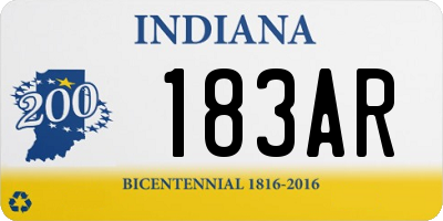 IN license plate 183AR