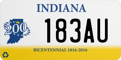 IN license plate 183AU