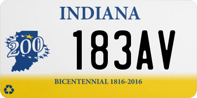 IN license plate 183AV