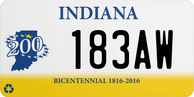 IN license plate 183AW