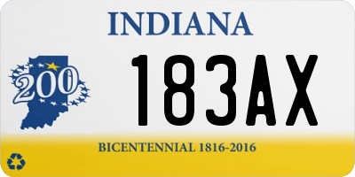 IN license plate 183AX