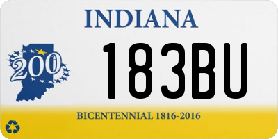 IN license plate 183BU