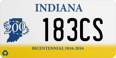 IN license plate 183CS