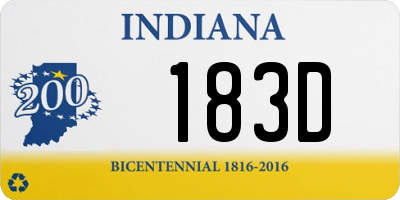 IN license plate 183D