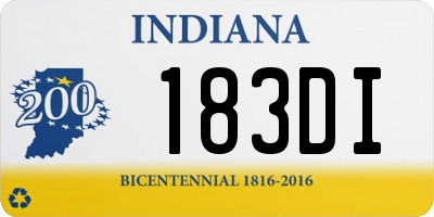 IN license plate 183DI