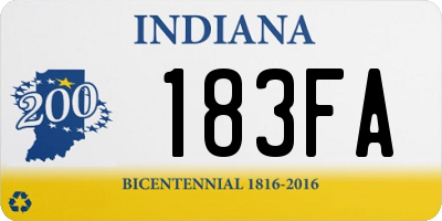 IN license plate 183FA